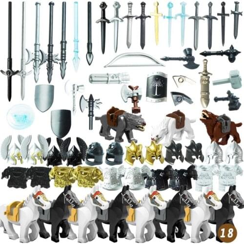 50PCS military mediaeval times army weapons shield for 4cm mini dolls MOC building blocks brick toys for children