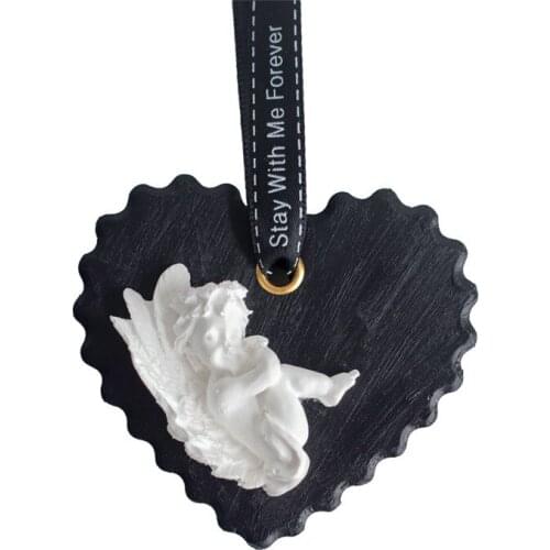 Two-hole Aromatherapy Gypsum Diy Diffused Stone Car Listing Decoration Heart-shaped Little Angel Silicone Mold