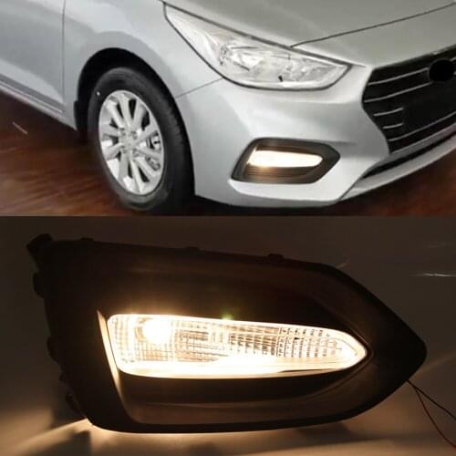 Car Flashing 1 Set For Hyundai Solaris Accent 2017 2018 2019 2020 Car FogLamp Fog light Waterproof Fog lamp cover