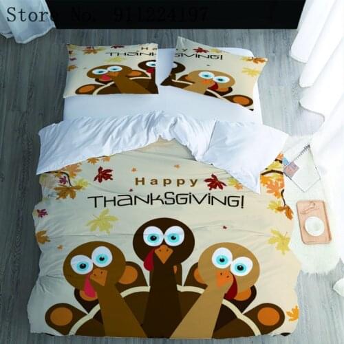 Beaked Duck Printed Bedding Set Queen Size Comforter Bed Linen 3pcs King Set High Quality Bedspread Kids Adult Duvet Cover