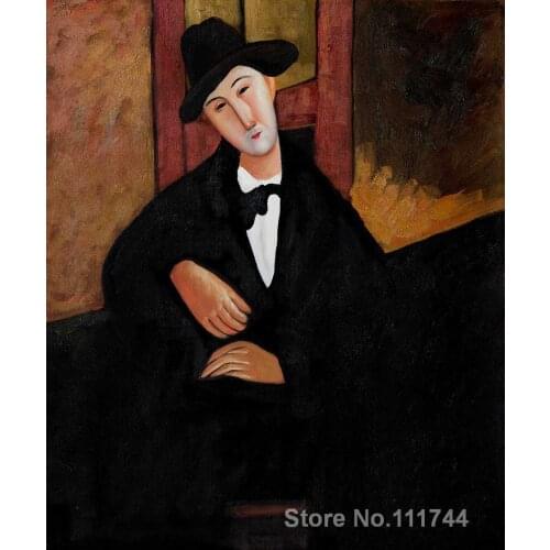 Art to canvas Portrait of Mario Varvogli by Amedeo Modigliani paintings High quality Handmade