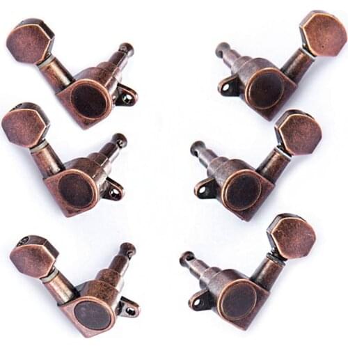 Vintage Style Bronze Guitar String Tuning Pegs Tuners Machine Head For Electric Acoustic 6pcs 3L3R Guitarra Parts 75 B