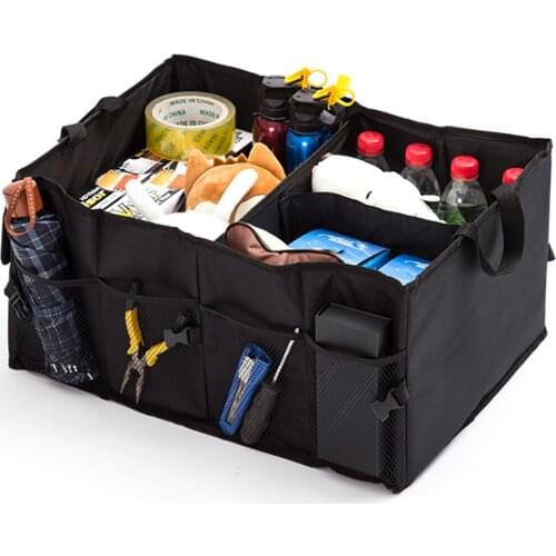 AOZBZ Car Storage Box Black Foldable Bit Capacity Car Storage Organizer Car Storage Tool Foldable Car Accessories