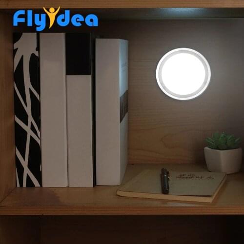 Round LED Night Light 6LED Kids Night Bedside Lamp Childrens Night Light Wall Induction Lamp Touch Switch for Home Bedroom