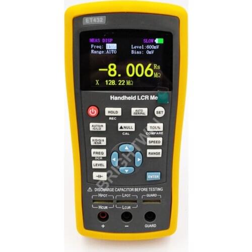 Precision Handheld LCR Meter 100KHz Continuous Frequency 0.1 to 0.7Vrms Adjustable Testing Level East Tester Digital LCR Bridge