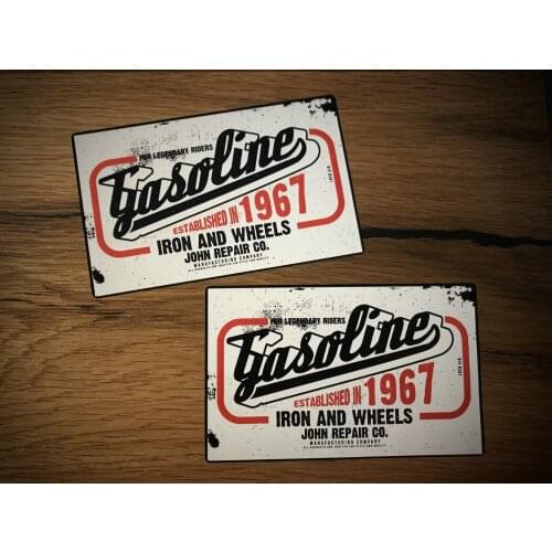 Gasoline Oil Sticker Chopper Skull Rockabilly Oldschool Retro vintage # 019