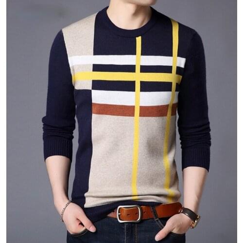 2021 New Fashion Brand Sweater For Mens Pullover O-Neck Slim Fit Jumpers Knitred Woolen Winter Korean Style Casual Mens Clothes