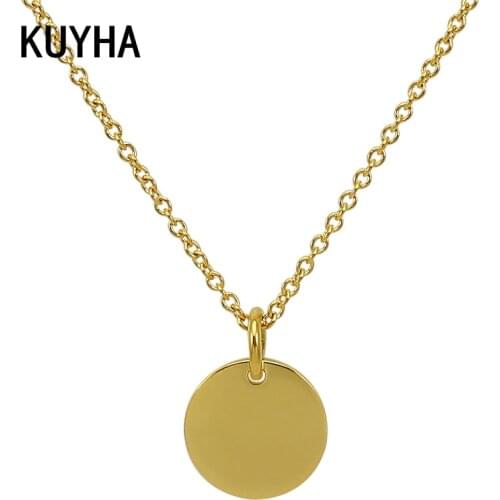 New Style Pendant Necklace Engraved Logo Name Charm Fashion Metal Gold Chain For Women Party Jewelry Present