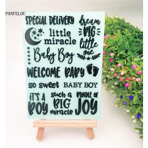 PANFELOU baby cradlesong Embossing folders Plastic For Scrapbooking DIY Template Fondant Cake Photo Album Easter Card Making