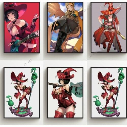 Nime Posters Guilty Gear I-No Millia Rage Abstract Poster Canvas Print Nordic Style Painting Creative Picture Modern Home Decor