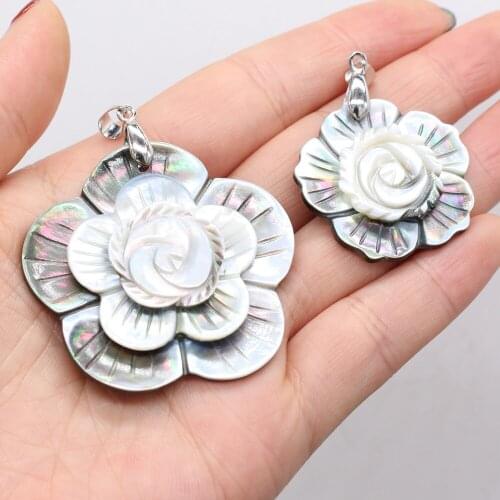 New Style Natural Stone Pendant Flower-Shaped Shell Charms For Jewelry Making DIY Necklace Bracelet Earrings Accessory