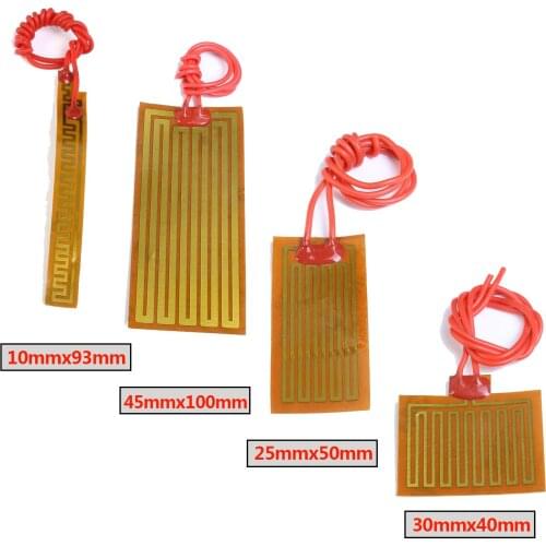 10mmx93mm 12V 12W PI Polyimide Electrotherma Heating Film Plate Heated Heater Membrane Tape Plate Fast Preheating