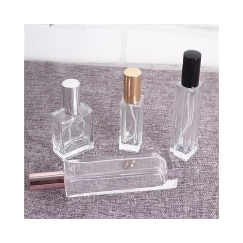 20Pcs 5ml 10ml high quality glass perfume bottle atomizer perfume bottle transparent spray bottle crystal transparent square