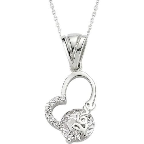 Tevuli 925 Sterling Silver Love Printed Lady Heart Pendant