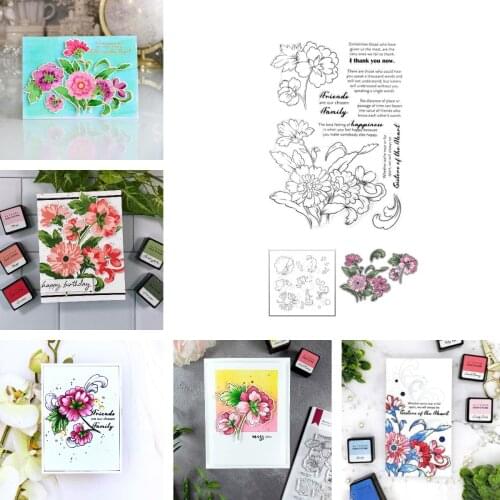 Sisters of the Heart Flower Plant New Cutting Dies and Stamps Scrapbook Dariy Decoration Stencil Embossing Template Diy Greeting