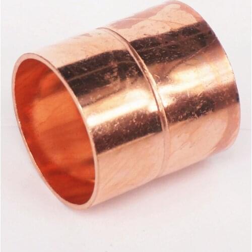 Inner Diameter 22/25/28.6/32/35/38mm Thickness 1.5mm Copper End Feed Equal Coupling Welding Pipe Adapter Air Conditioner