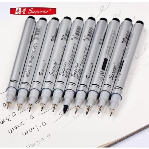 10Pcs/lot Marvy Sketch Liner Brush Waterproof Artist Marker Water Resistant Gundam Drawing Pen Comic Painting Design Supplies