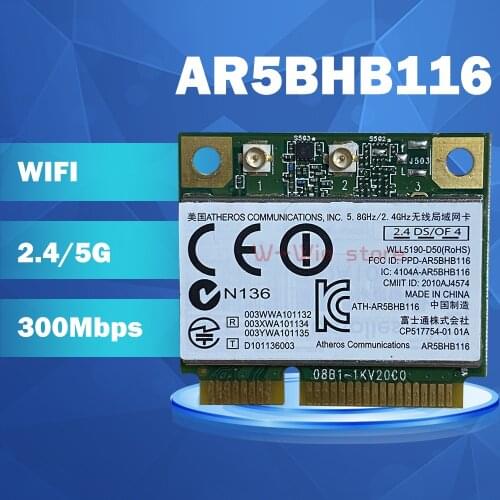 Atheros AR9382 AR5BHB116 300Mbps Half Mini PCI Express Wireles WLAN WIFI Card