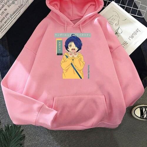 Japanese Anime Kawaii Harajuku Wonder Egg Priority Ooto Ai Print Oversized Hoodie Streetwear Women Men Casual Pullovers Hoody