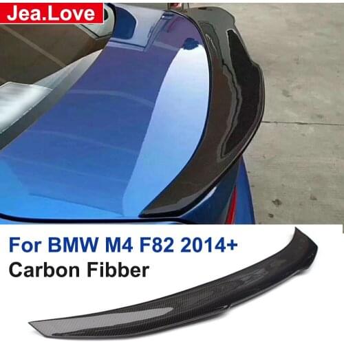 PS Style Real Carbon Fiber Rear Spoiler Trunk Wing Tail Decoration For BMW M4 F82 2014 Up Car Tuning Modification