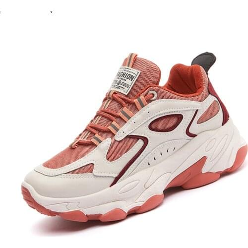 TUINANLE Womens Chunky Sneakers Thick Bottom Platform Vulcanize Shoes Fashion Breathable Casual Shoes for Woman Female 2021 New