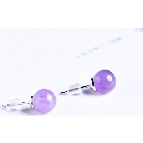 1Pair Natural Crystal Stud Earrings Mineral Jewelry Womens Girl Rose Quartz Fashion Summer Jewelry DIY Gifts Decorations