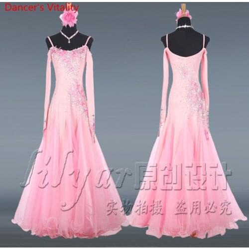 Women Ballroom Dance Big Swing Dress Performance Costume Ladys Girls Waltze Tango Salsa Dance Competition Clothing