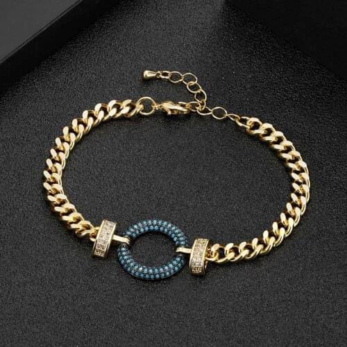 Zlxgirl 2021 New Arrival fashion mens wedding bracelet jewelry metal colorful zirconia Dubai Gold bracelet and bangles couple
