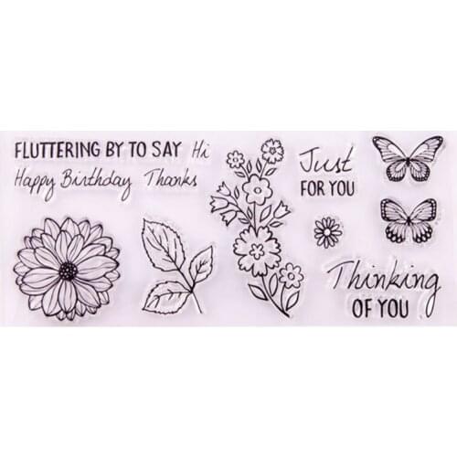 1pc Flower Butterfly Transparent Clear Silicone Stamp Seal DIY Scrapbook Rubber Stamping Coloring Embossing Diary Decor Reusable