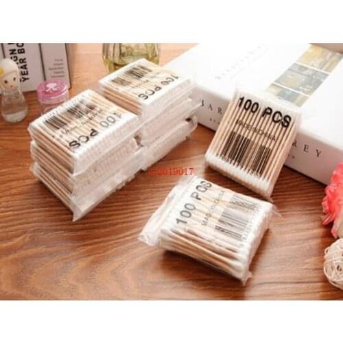100pcs/Pack Bamboo Cotton Buds Cotton Swabs Medical Ear Cleaning Wood Sticks Makeup Health Tools Tampons Cotonete