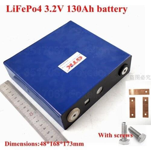 16PCS GTK 3.2V 120Ah LiFePO4 Long Life Cycles Max 3C For 12V Solar Energy Storage Battery pack photovoltaic 130Ah real