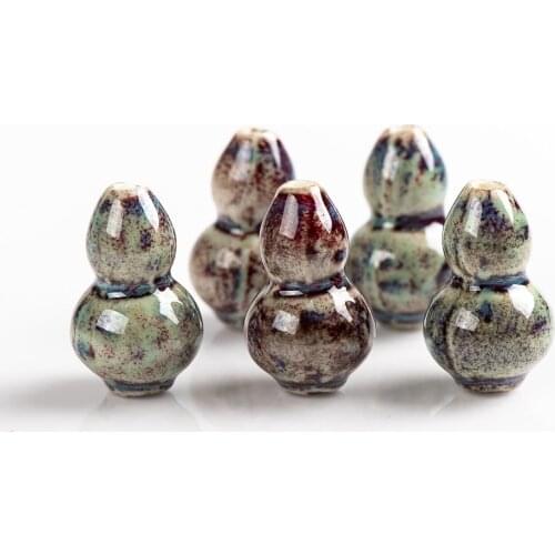 19# Gourd Shape Colorful Porcelain Beads For Jewelry Making China DIY China Ceramics beads 5pieces/lot #GZ526