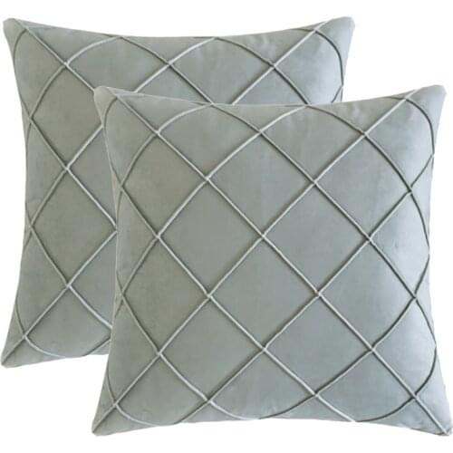 2pcs Solid Grey Pillow Covers Soft Velvet Home Decorative Cushion Cover White Grey For Sofa Chair Couch 45x45cm 50x50cm 60x60cm