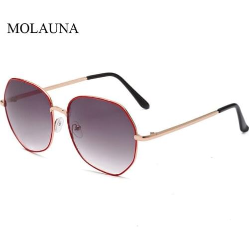 2021 Fashion Gradient Sunglasses Women Vintage Alloy Round Sun Glasses Oversized Luxury Designer Female Glasses Oculos De Sol