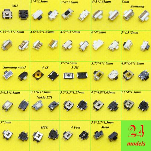 Cltgxdd 24Models Mobile phone Tact Switch Power Button Power Switch For Nokia E71 For Samsung S2 3 for Iphone 4 4S