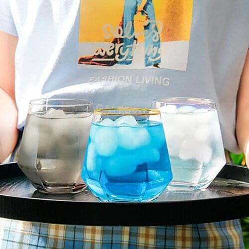 300ml Crystal glasses Diamond Shape Whiskey Wine Bar Club Beer Glass Juice Cup Decorative Easy-carrying Crystal Coffee Mug