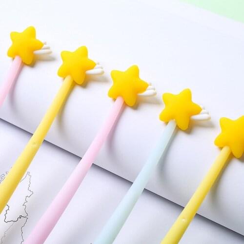 48PCS Korean-Style Cute Star Silicone Gel Pen Creative Meteor Style Signature Pen Student Stationery Kawaii School Supplies