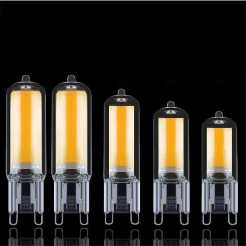 5pcs/lot Glass G9 6W 9W 12W No Flicker LED COB Bulb 220V Light Home Chandelier Spotlight Replace 25W 45W Halogen Lamps Bombillas