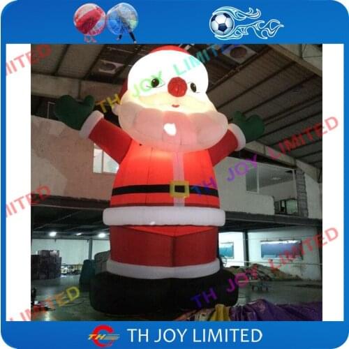 8m high inflatable Santa Claus model with LED lights