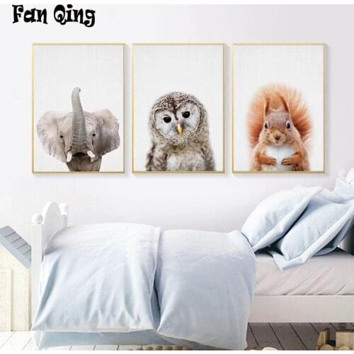 3pcs/set Diy 5d Diamond Painting Elephant owl and squirrel Cross Stitch Round square Diamond Embroidery room decoration