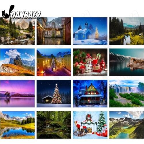 Christmas House Diamond Painting 5D Diy Wall Art Natural Landscape Square Diamond Inlaid Home Room Decoration Accessories