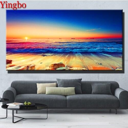 Large Diamond Embroidery Sea Sunshine Beach,5D,diy Diamond Painting 3d Cross Stitch,Mosaic Diamond picture,home decor gift