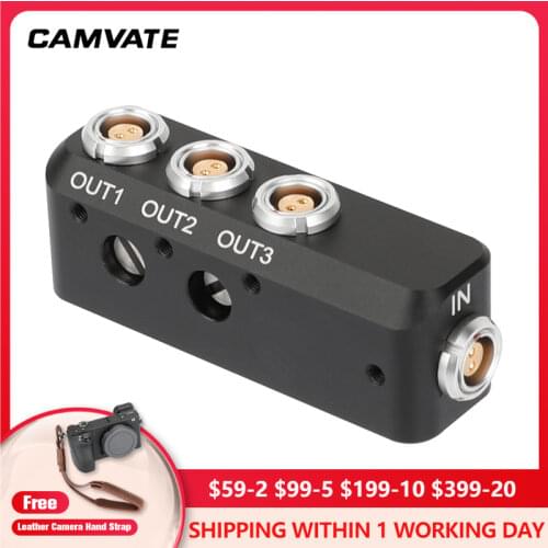 CAMVATE 1 Lemo 0B 2-Pin Female Converts To 3 Lemo 0B 2-pin Power Splitter Cable Adapter Distributor With 1/4"-20 Mounting Points