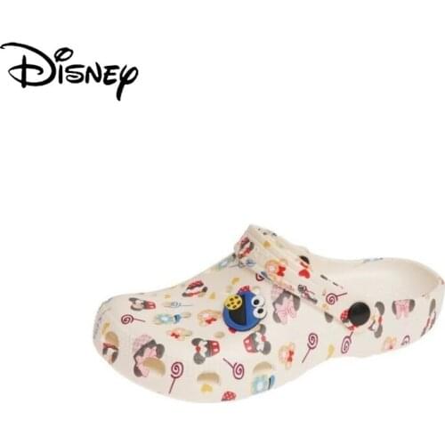 Disney Ladies Summer New 2021 Simple Hole Shoes Non-slip Thick Bottom Cute Casual Baotou Sandals Beach Slippers