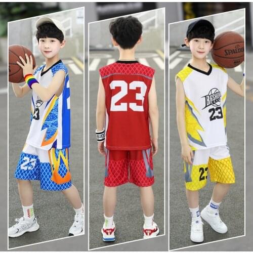 Football Outfit Kids Big Boy Summer V-Neck Breathable Mesh Number Print Sports Sets Child Casual Clothes Teen Clothing 120-170cm