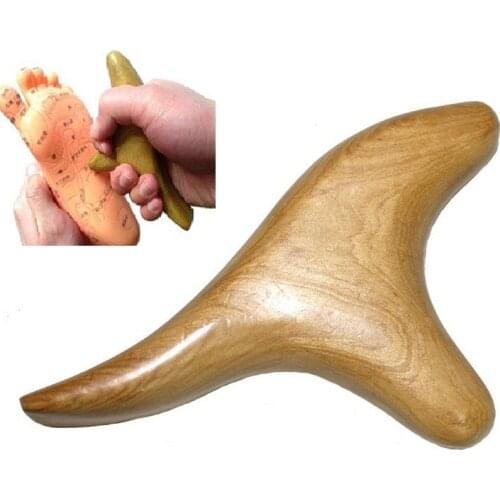 Camphor wood trigonometric massager cone wooden gua sha board acupuncture stick collateral channels massage stick foot point bar