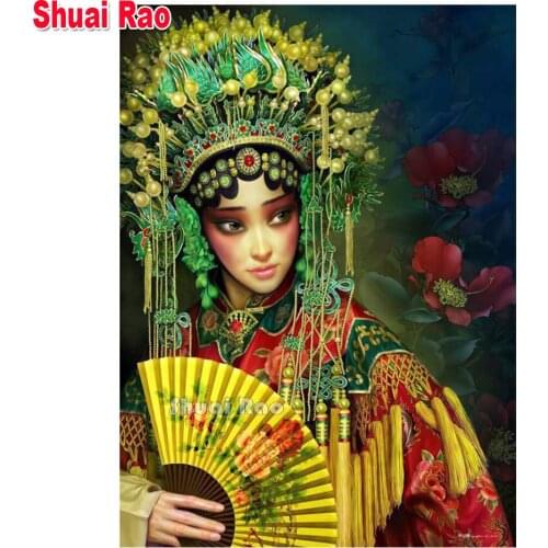 Beijing Opera 5d diy diamond painting New,Diamond mosaic full square Round diamond embroidery China Woman 2021 Best gift