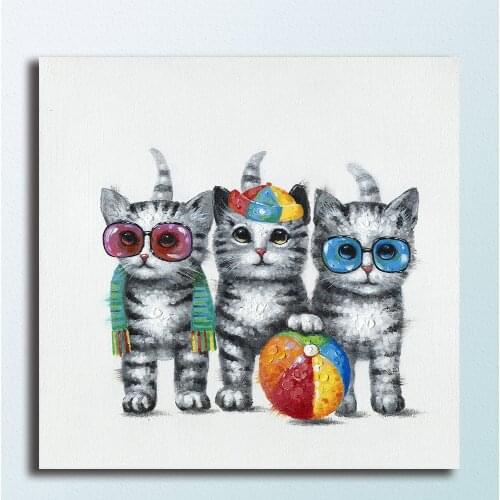 Fashion Summer-Kittens pop art Oil Painting Wall Art Picture Paiting Canvas Paints Home Decor HD Print Painting Wall Art Picture
