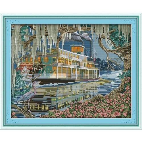 Sailing scenery painting counted 11CT 14CT DIY kit Chinese wholesale Cross Stitch embroidery needlework Sets home decor