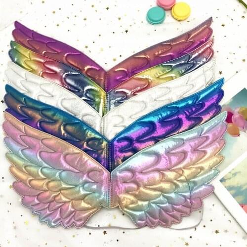 Rainbow Fairy Wings for Kids Unicorn Costume Girls Dress Up Pastel Rainbow Wings Costume Birthday Party Accessories